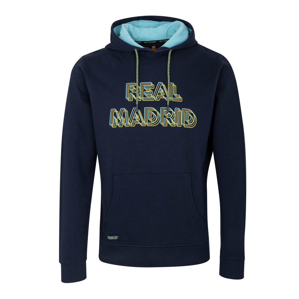 Bernabéu Neon Lights Mens Chest Print Oth Hoodie Navy