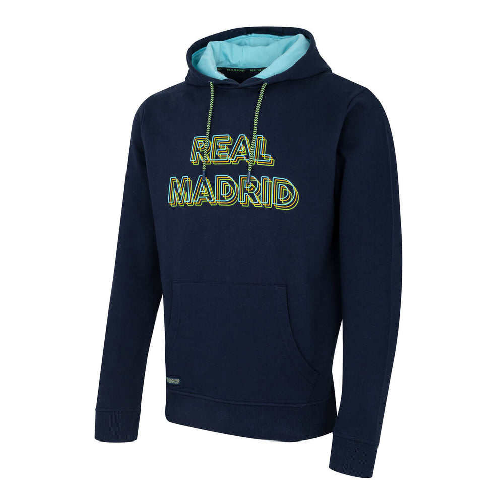 Bernabéu Neon Lights Mens Chest Print Oth Hoodie Navy