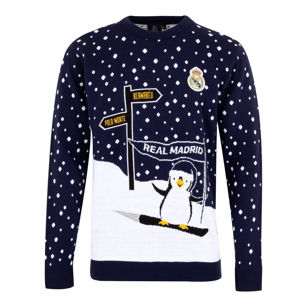 Mens Christmas Sweater Ski Penguin