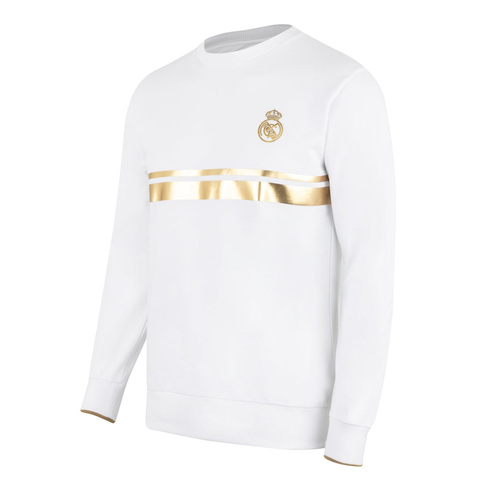 Mens White & Gold Crew Sweatshirt