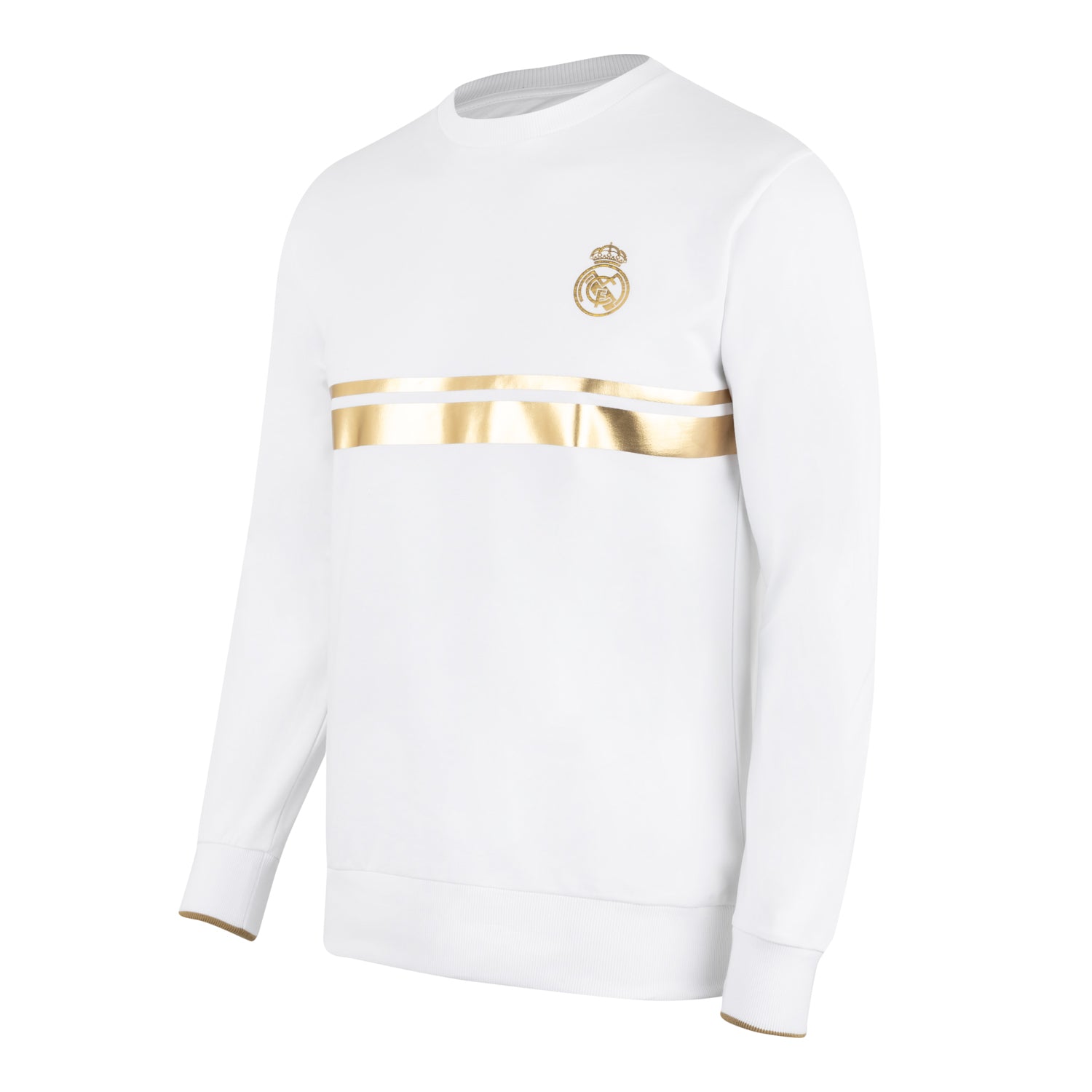 Mens White & Gold Crew Sweatshirt