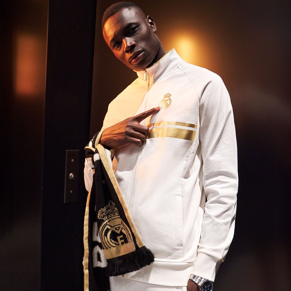 Mens White & Gold Track Top
