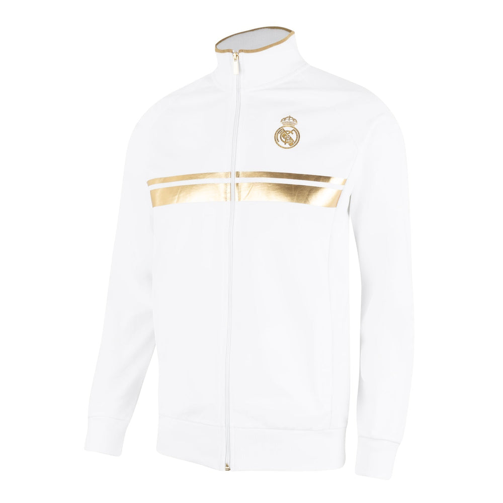 Mens White & Gold Track Top
