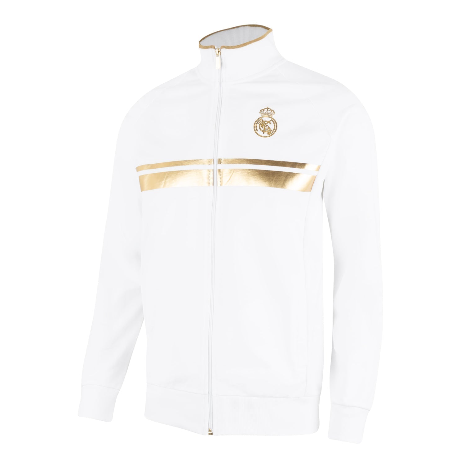 Mens White & Gold Track Top