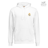 Felpa con Cappuccio ECO Essentials Stemma a Colori Real Madrid Bianca Uomo