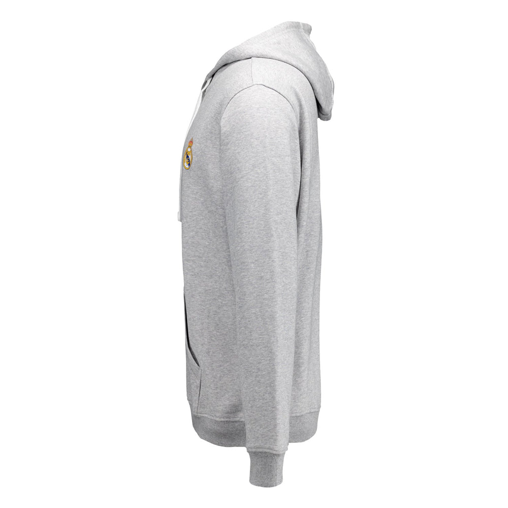 Mens ECO Essentials Real Madrid Color Crest Hoodie Light Grey