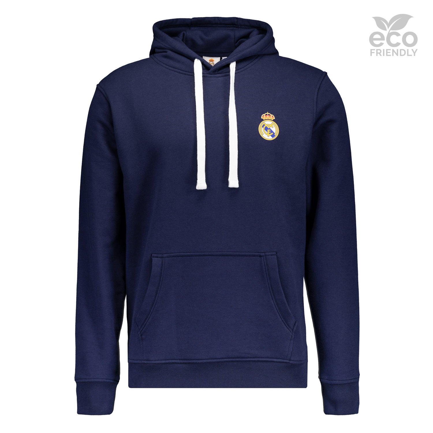 Mens ECO Essentials Real Madrid Color Crest Hoodie Navy