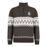 Mens Half-Zip Christmas Jumper Grey