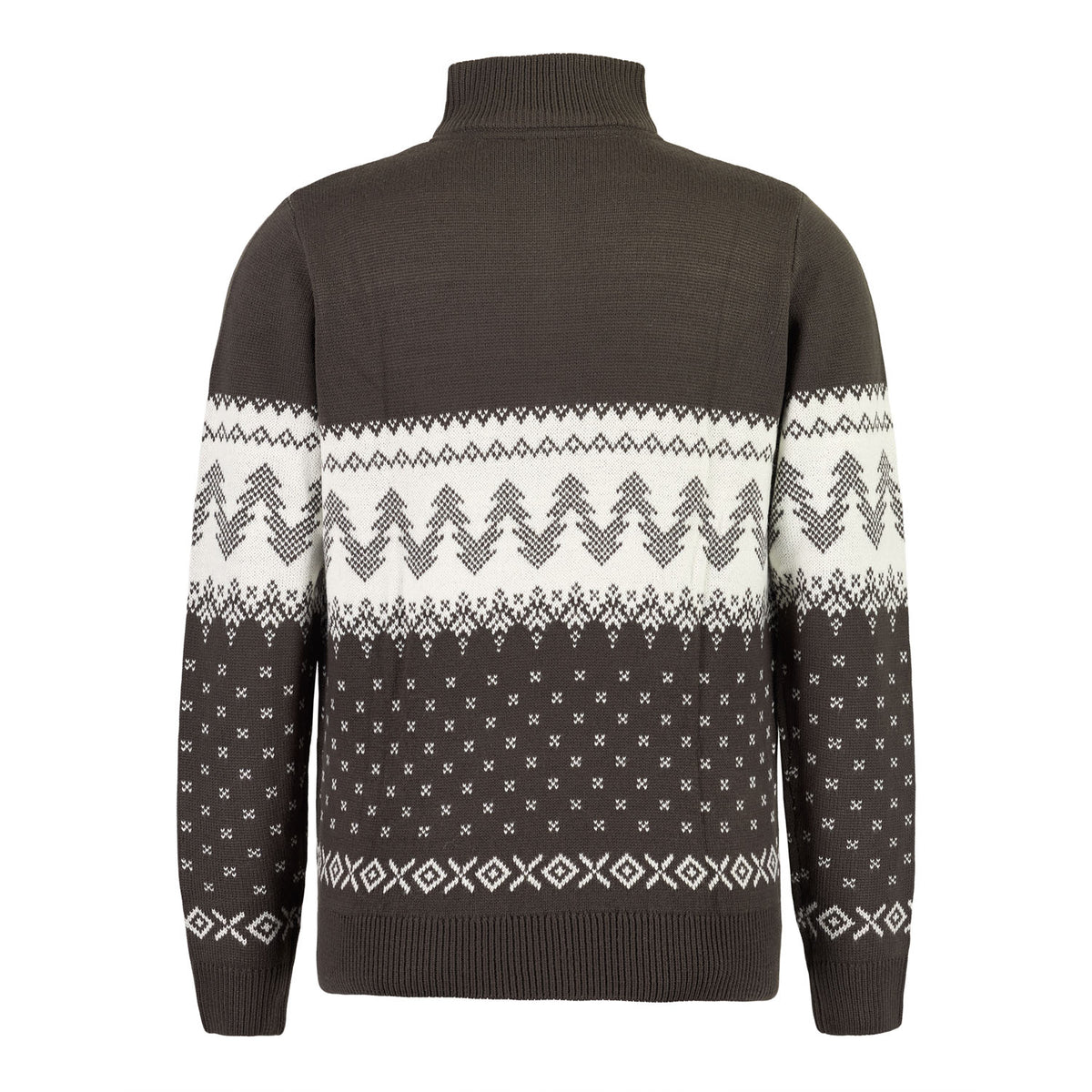 Mens Half-Zip Christmas Jumper Grey