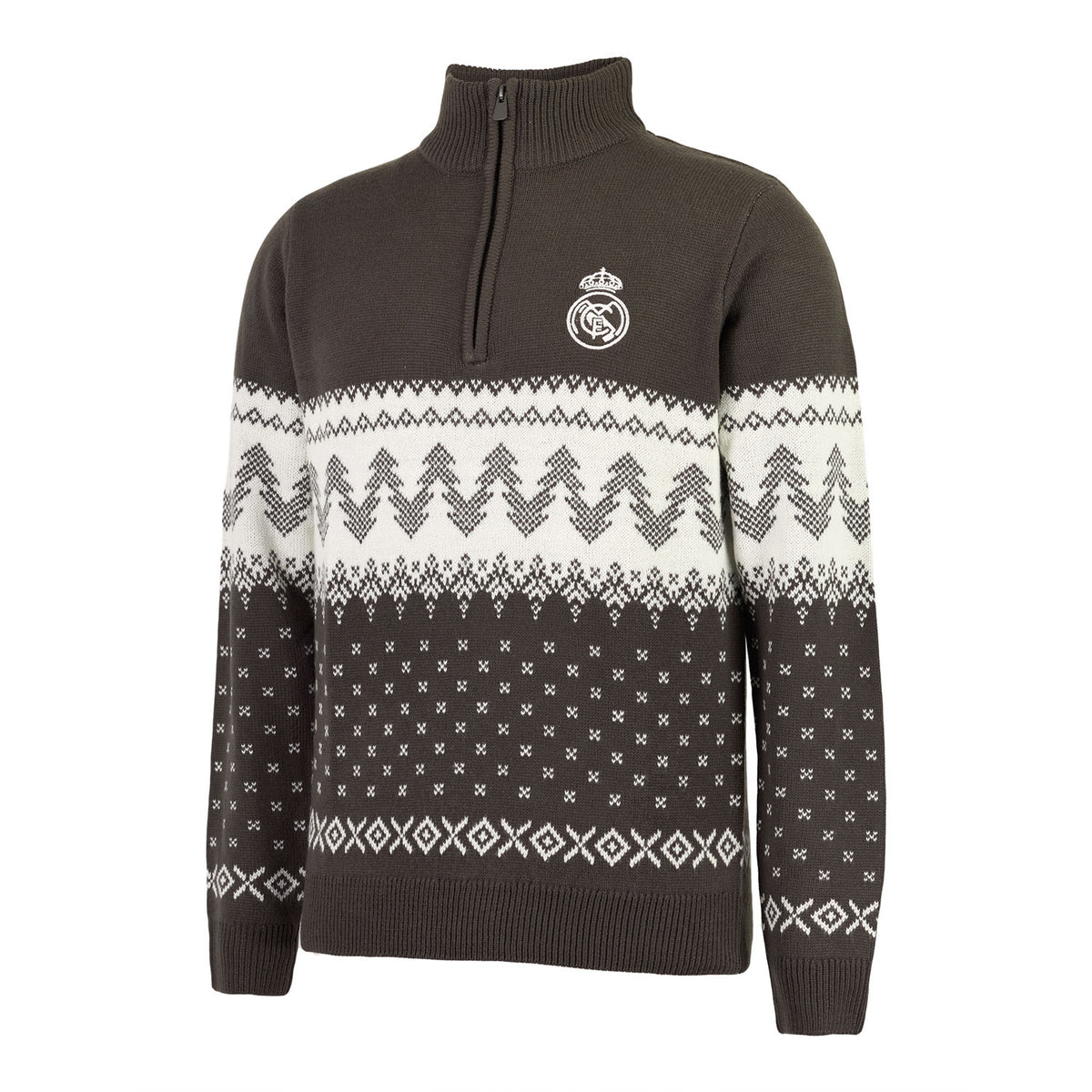 Mens Half-Zip Christmas Jumper Grey