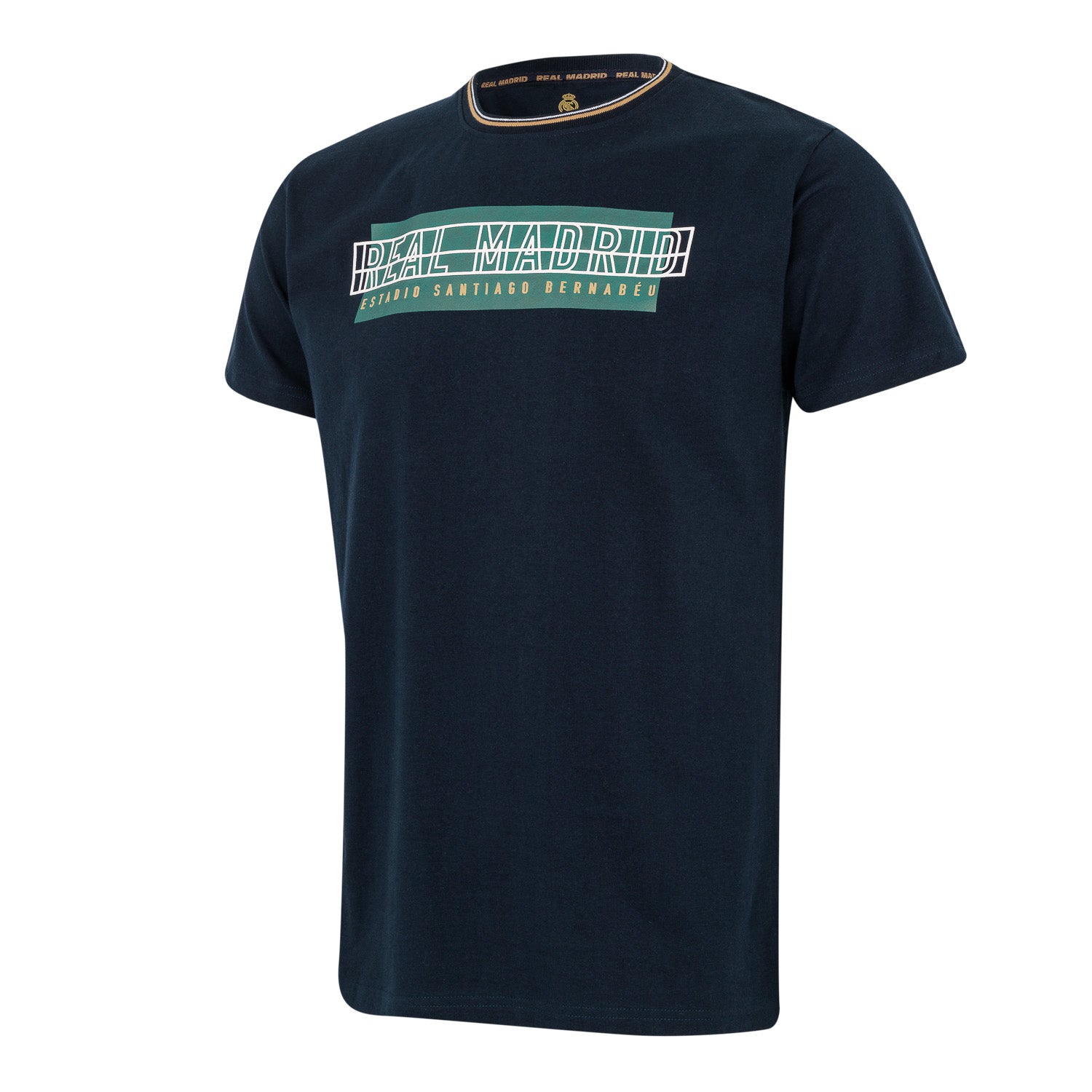 Mens Text T-Shirt Navy/Green