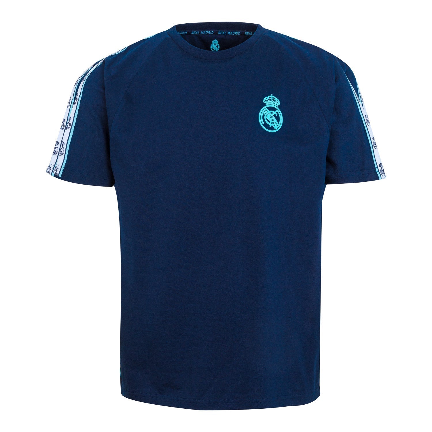 Madrid Sky Mens Tape Sleeve T-Shirt Navy