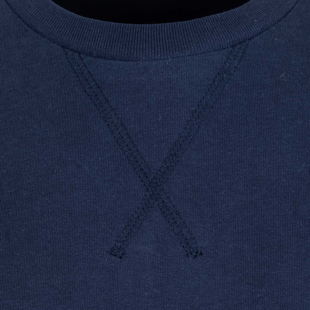 Sakura Unisex Cross Neck Stitch T-Shirt Navy