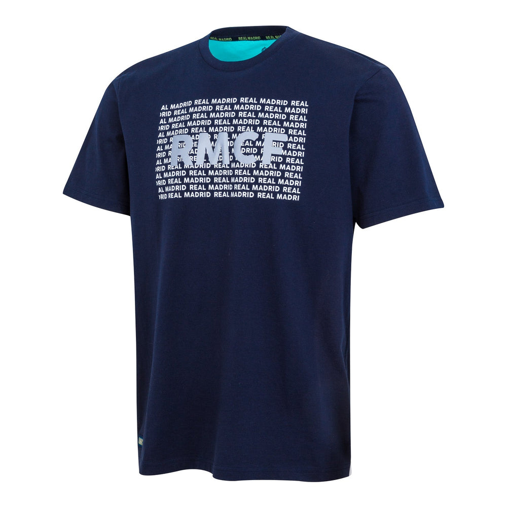 Bernabéu Neon Lights Mens RMCF Print T-Shirt Navy