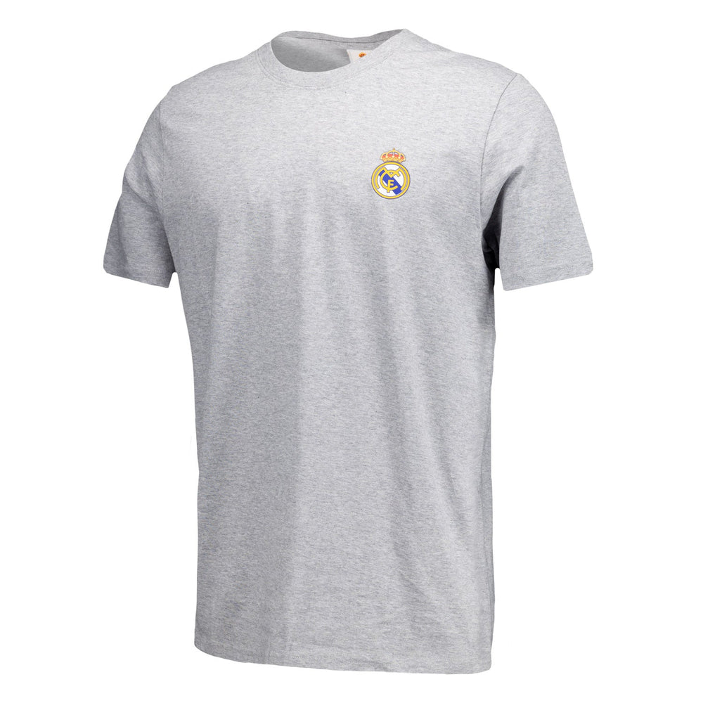 Mens ECO Essentials Real Madrid Color Crest T Shirt Light Grey