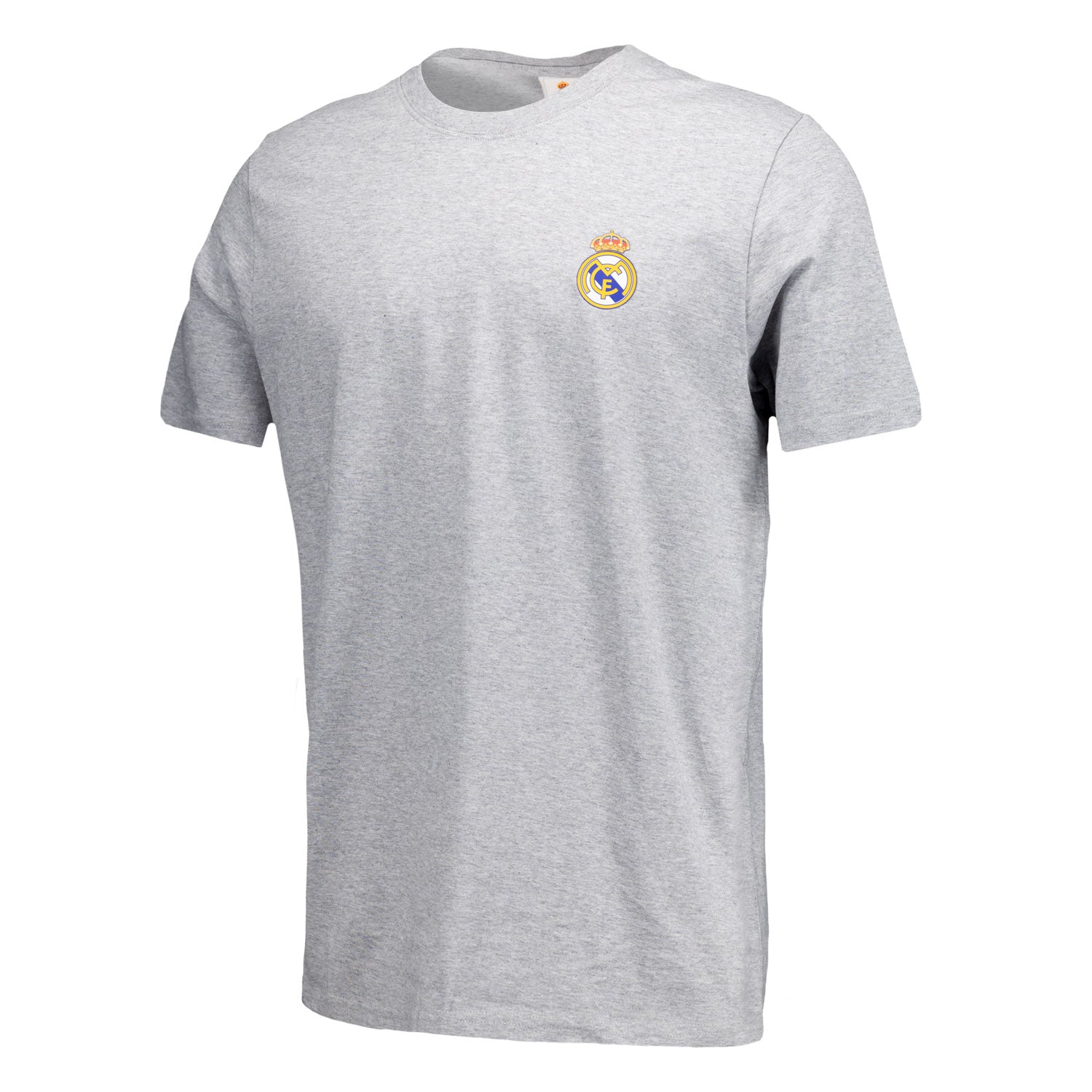 Mens ECO Essentials Real Madrid Color Crest T Shirt Light Grey