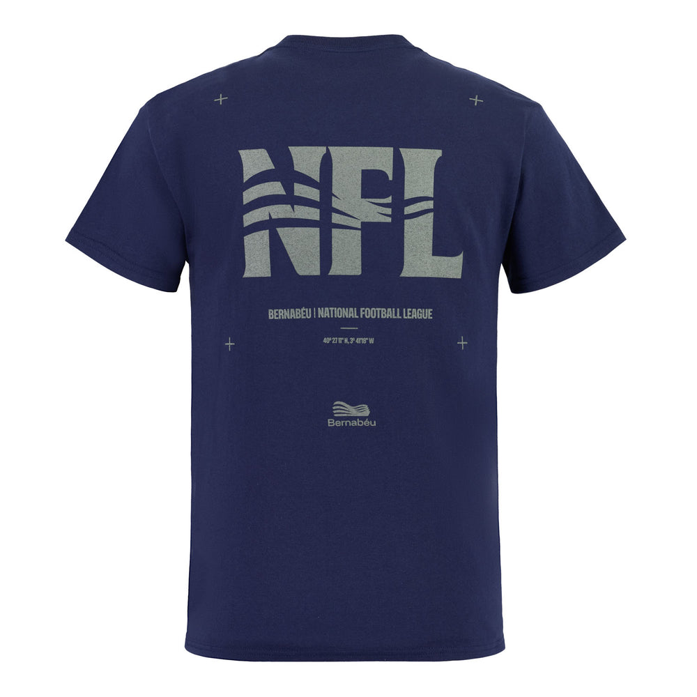 T-shirt Uomo Bernabéu x NFL 100% Cotone Blu Navy