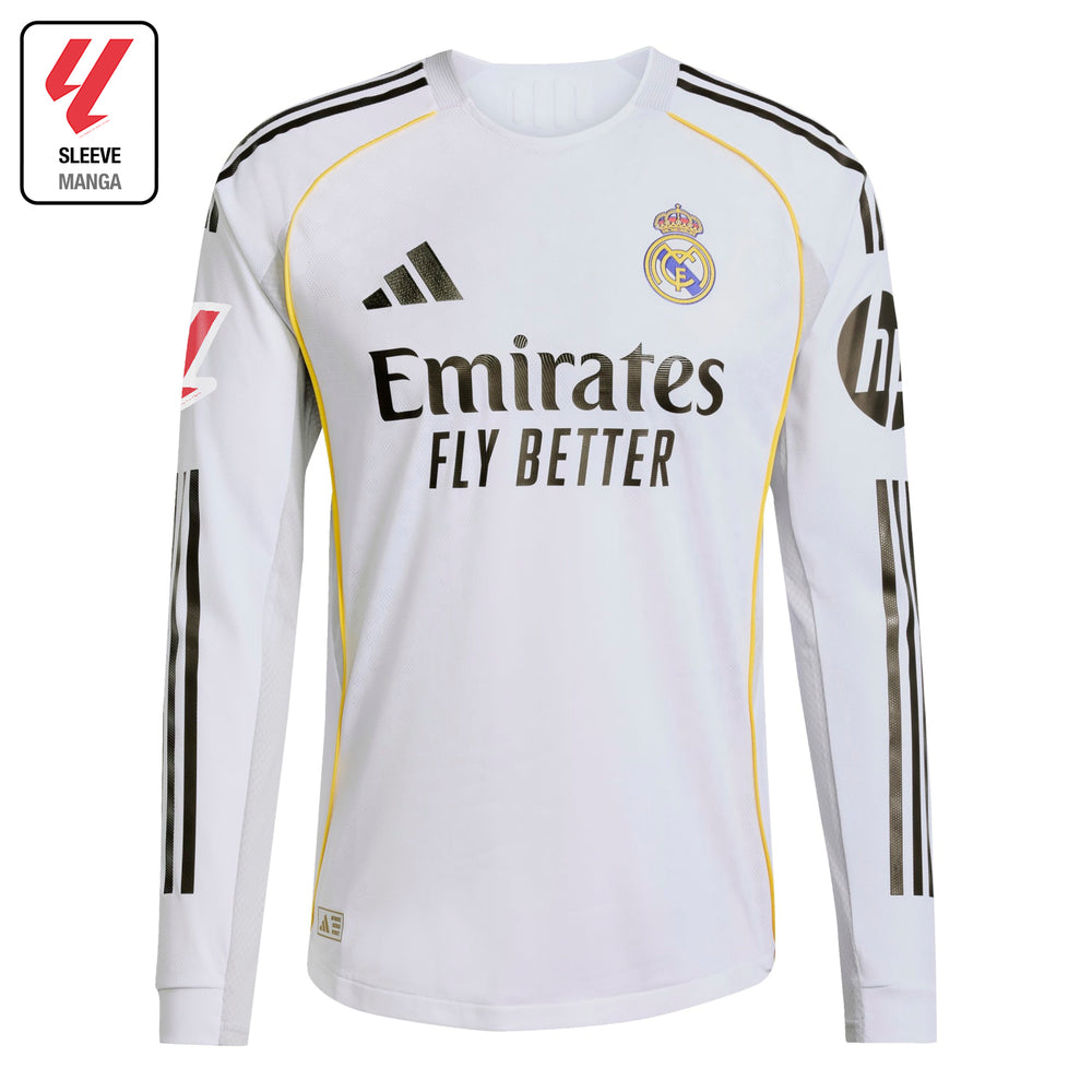 Camiseta Authentic Hombre Manga Larga Primera Equipación Blanca 25/26