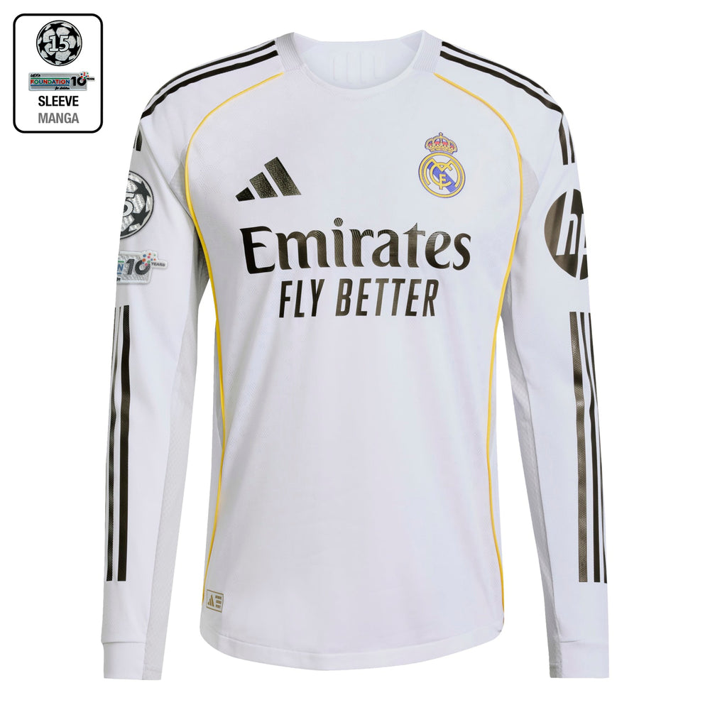 Camiseta Authentic Hombre Manga Larga Primera Equipación Blanca 25/26