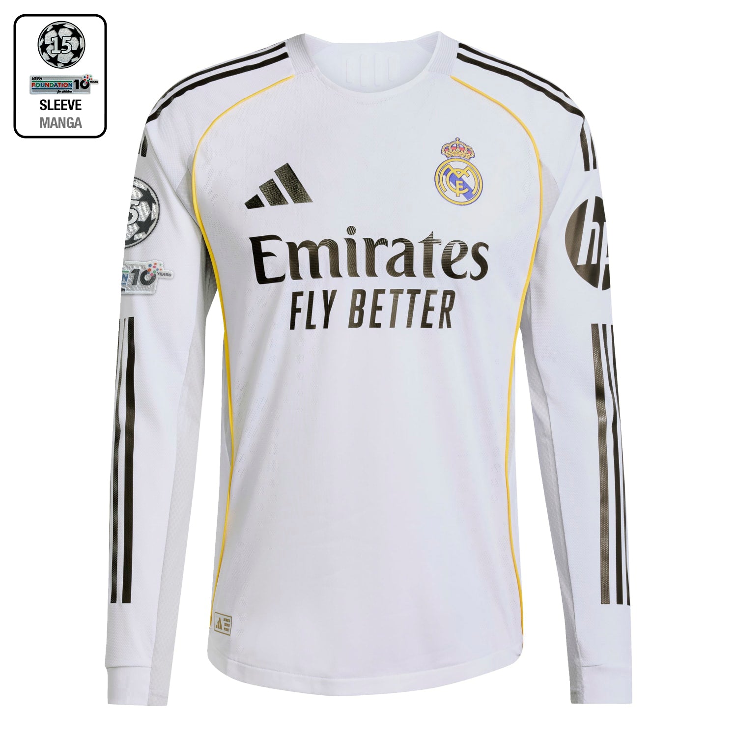 Camiseta Authentic Hombre Manga Larga Primera Equipación Blanca 25/26