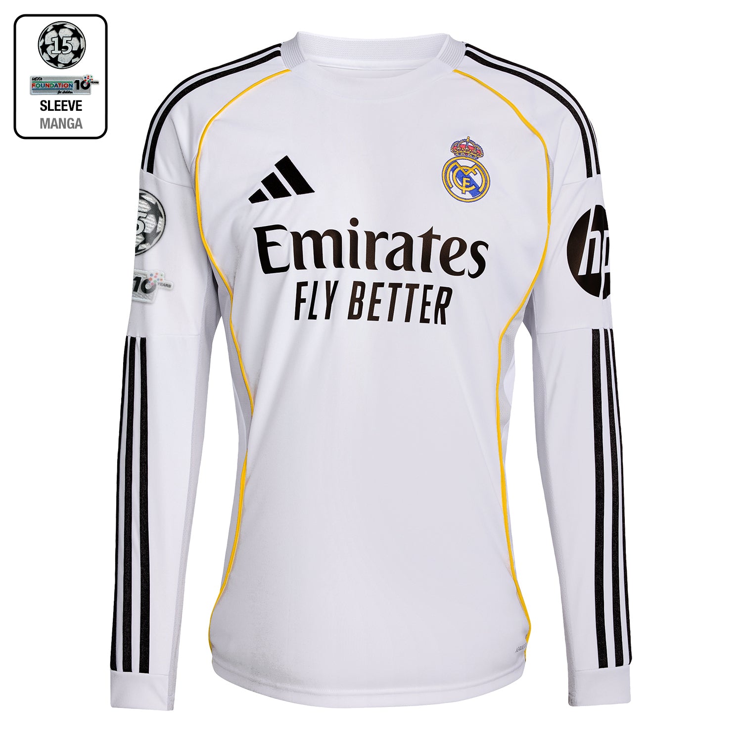 Camiseta Hombre Manga Larga Primera Equipación Blanca 25/26