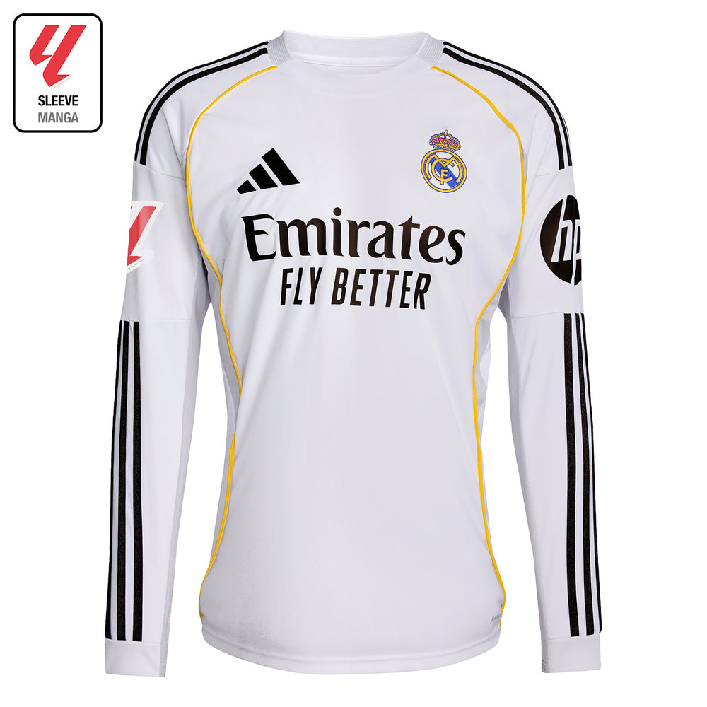 Camiseta Hombre Manga Larga Primera Equipación Blanca 25/26