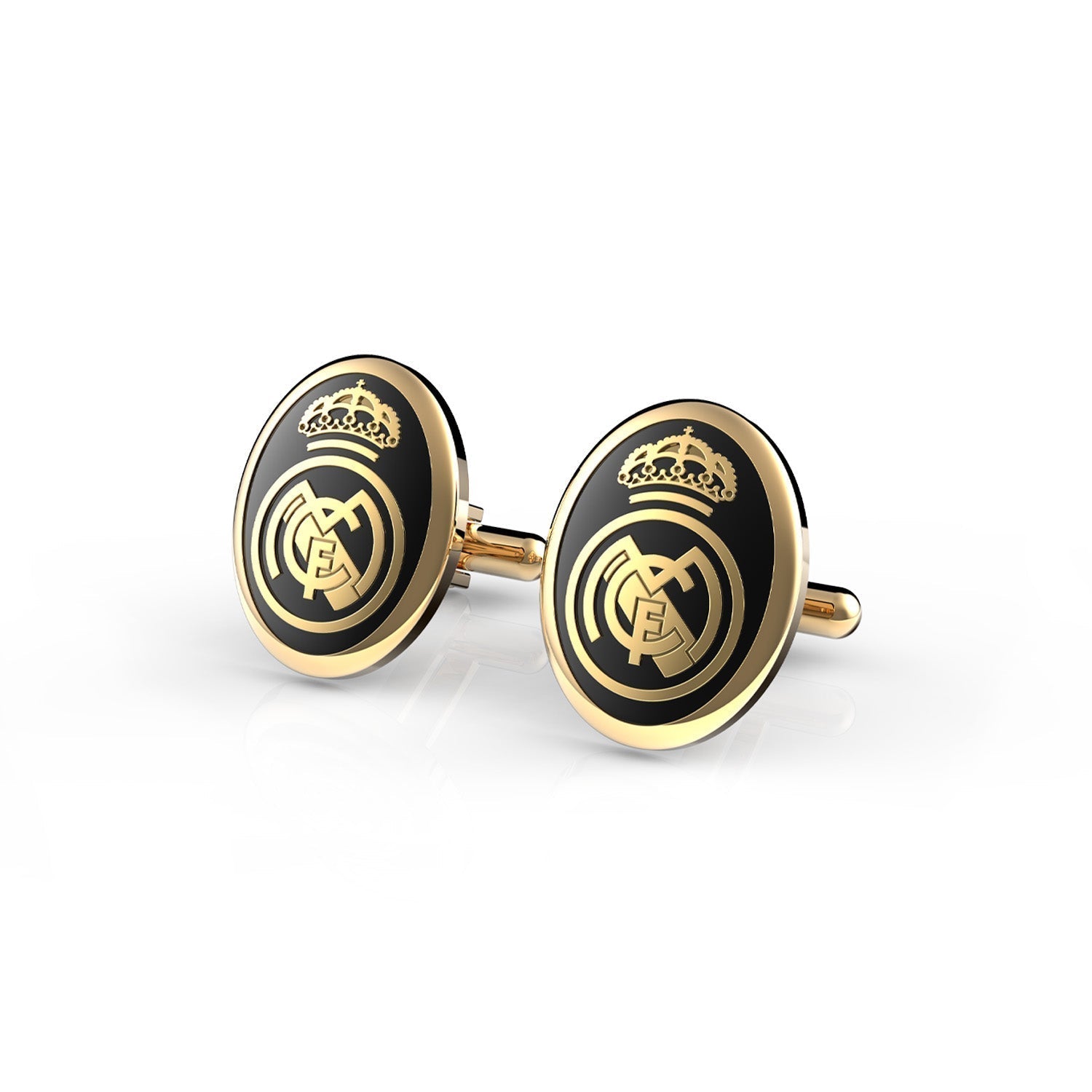 Crest Cufflinks Black Enamel Gold