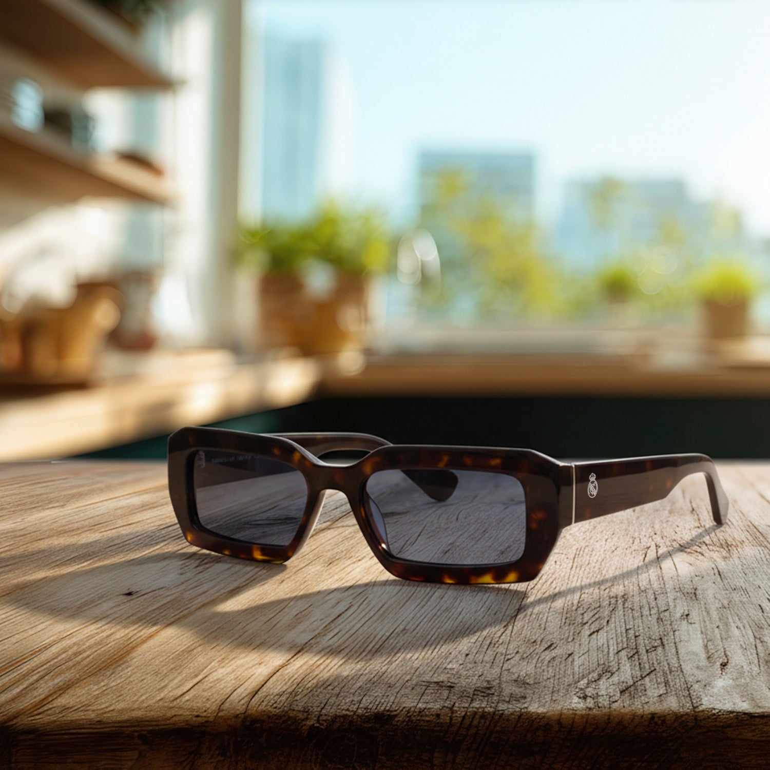 사각형 Real Madrid 아세테이트 선글라스 토터스쉘