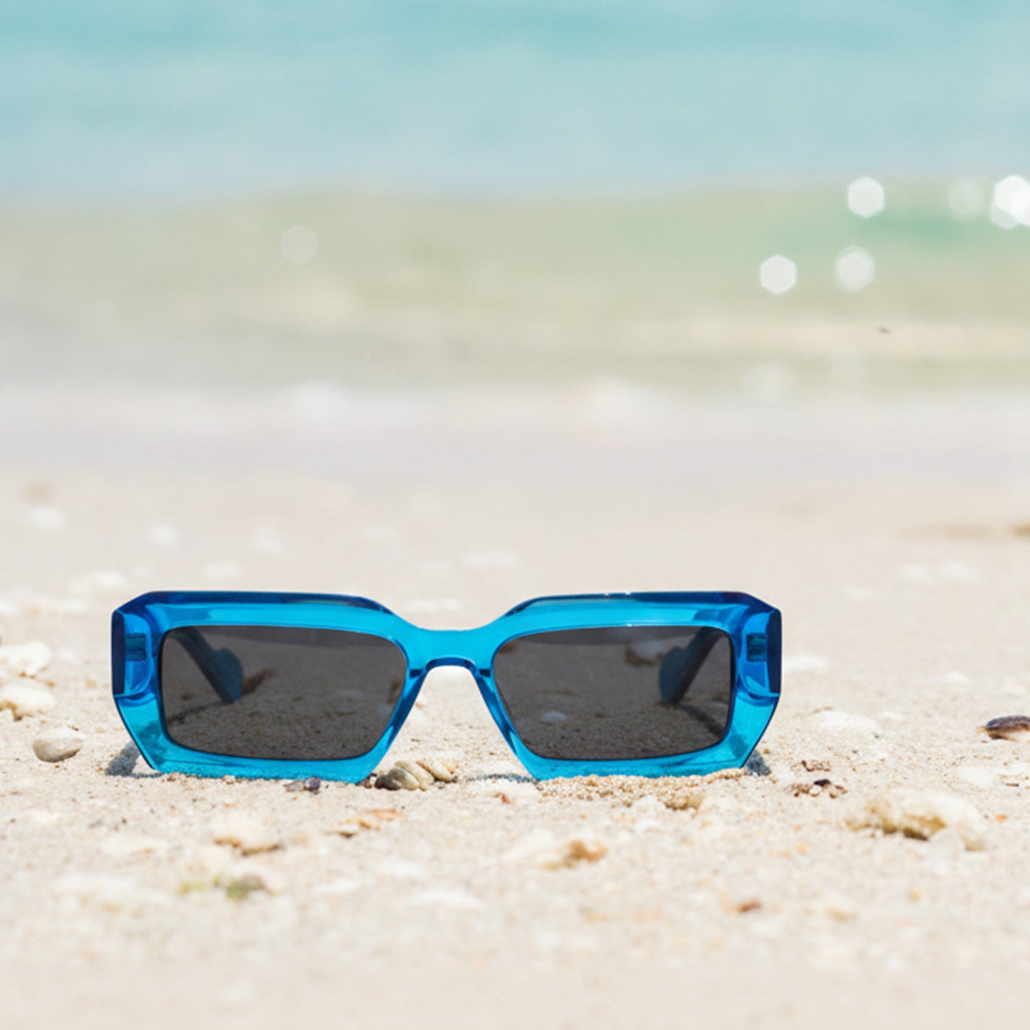 사각형 Real Madrid 아세테이트 선글라스 블루