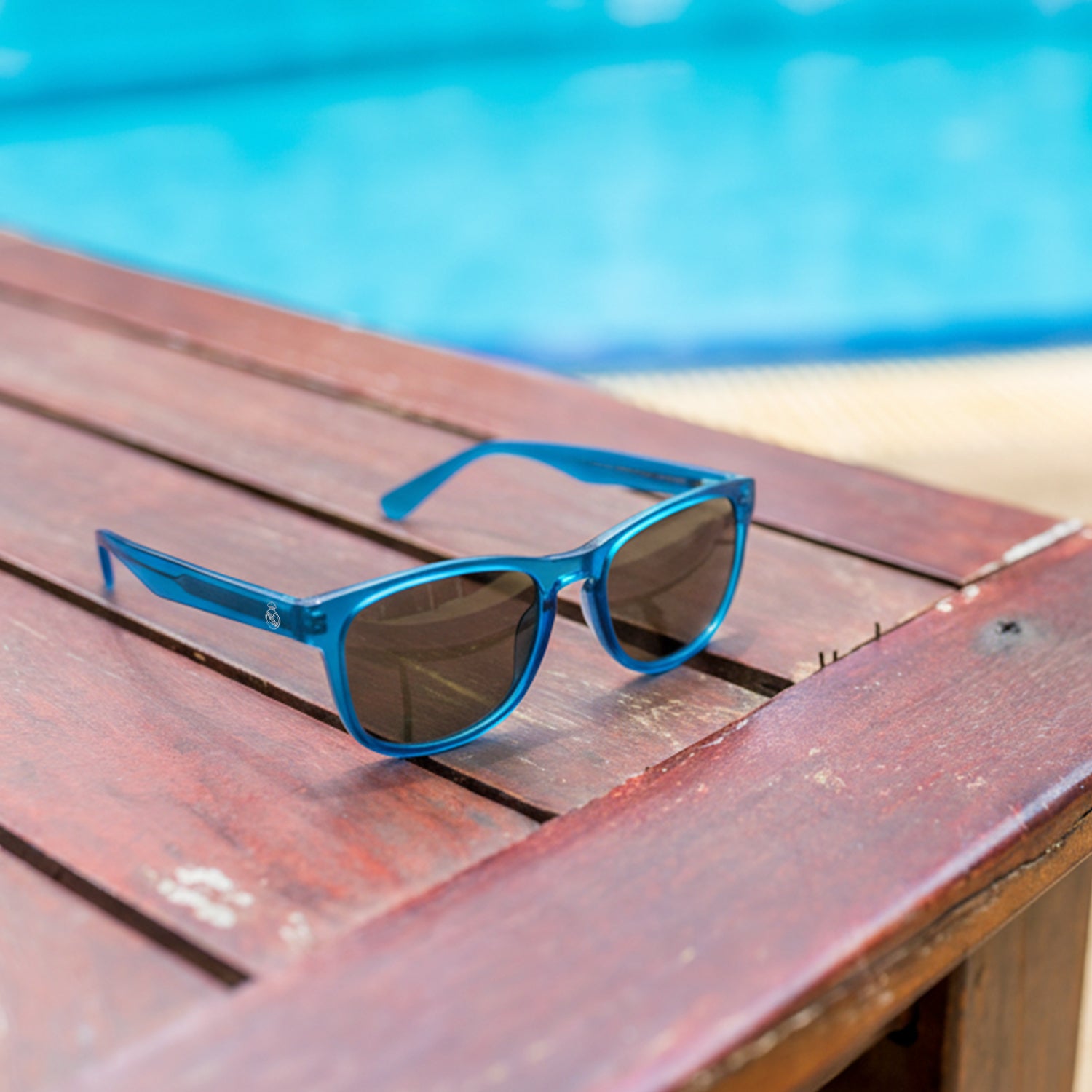 원형 Real Madrid 아세테이트 선글라스 블루