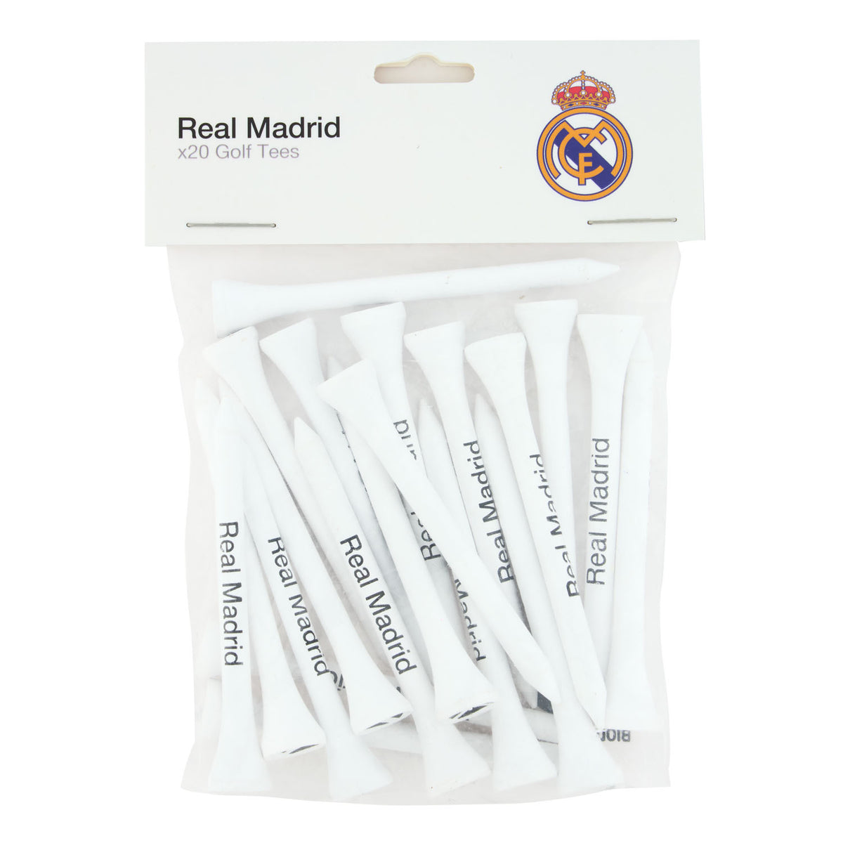 Pack de 20 Tees de Golf de Bambú Real Madrid x TaylorMade Blanco