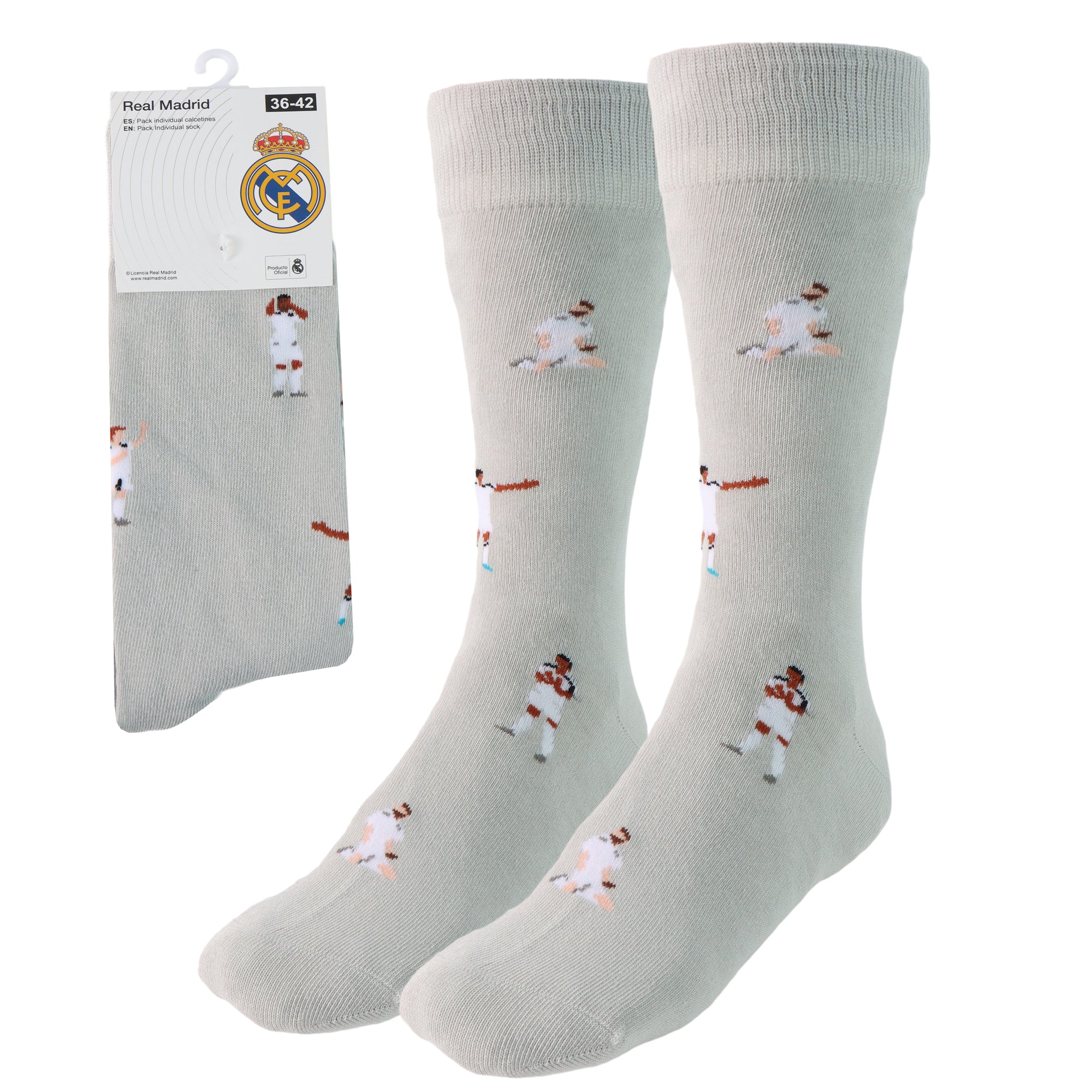 Calcetines Largos Infantiles Jugadores Gris