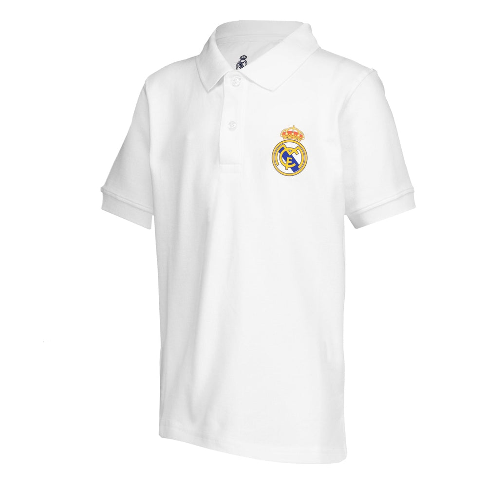 Kids ECO Essentials Real Madrid Color Crest Polo White
