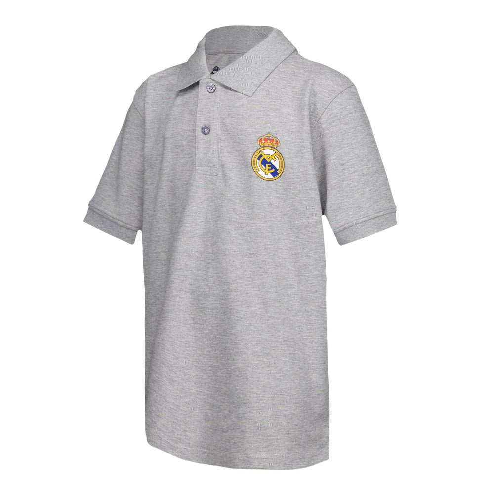 Kids ECO Essentials Real Madrid Color Crest Polo Light grey