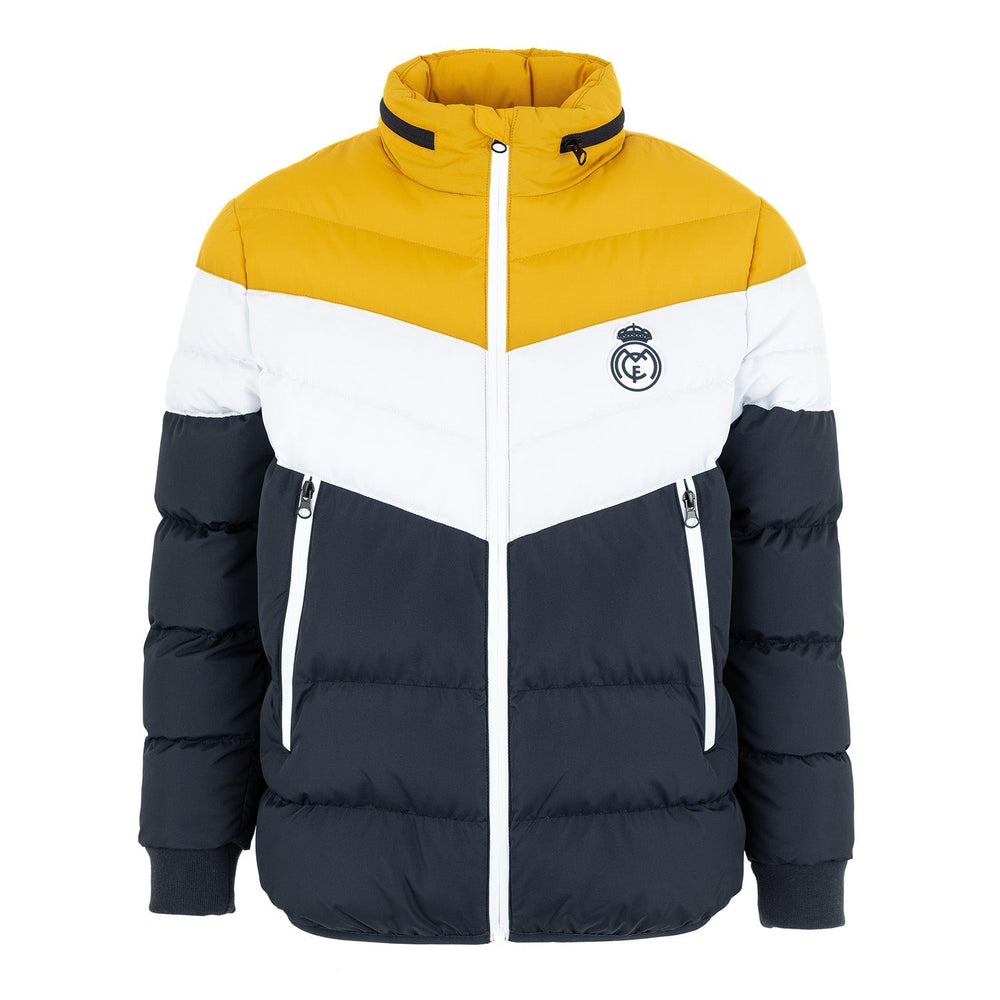 Kids Outerwear Color Block V Shaped Puffer Jacket Navy