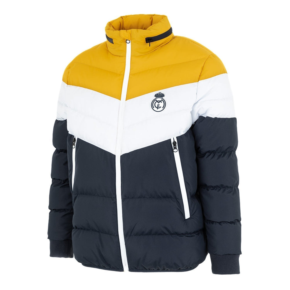 Kids Outerwear Color Block V Shaped Puffer Jacket Navy