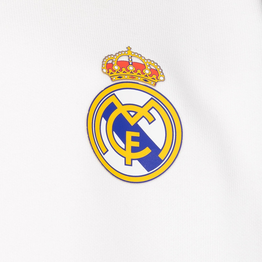 Kids ECO Essentials Real Madrid Color Crest Zip Hoodie White