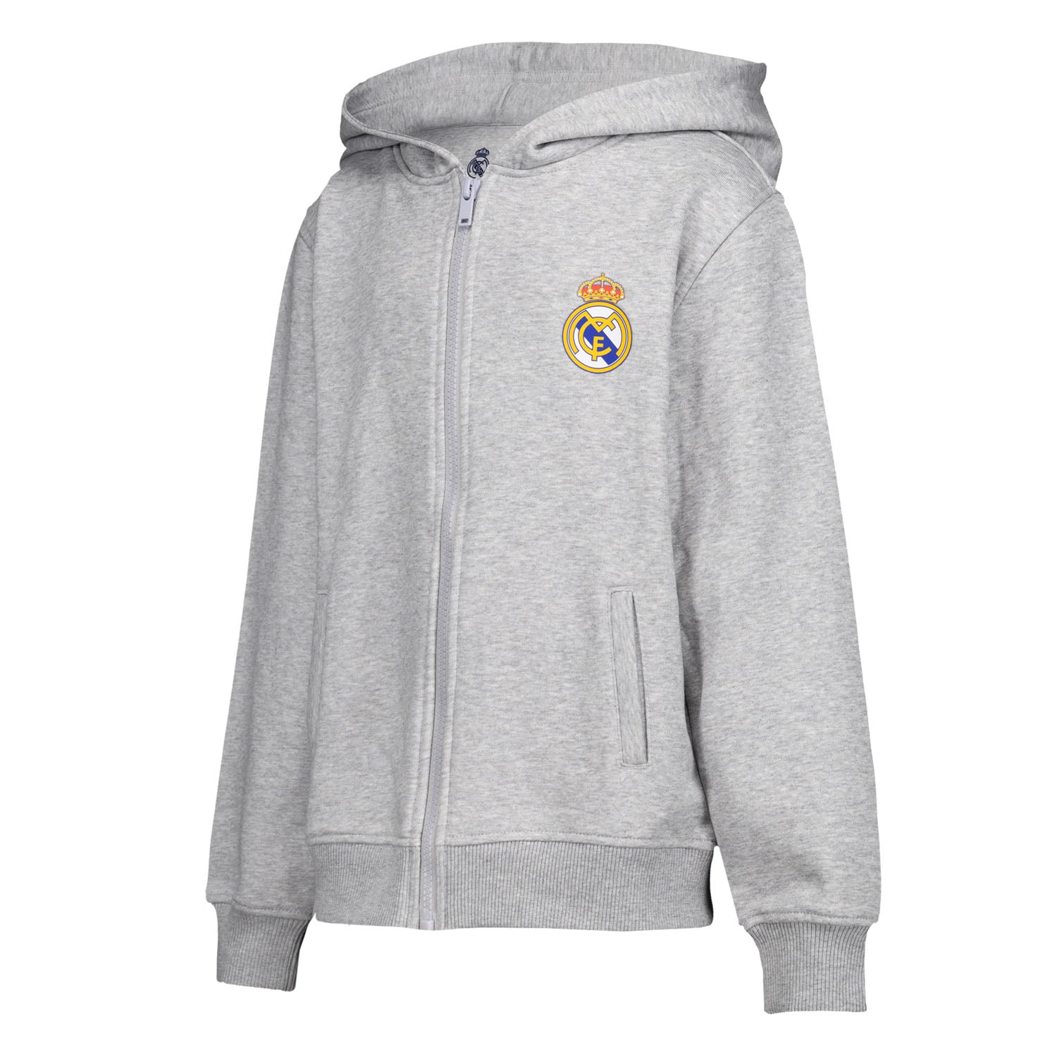 Kids ECO Essentials Real Madrid Color Crest Zip Hoodie Light grey
