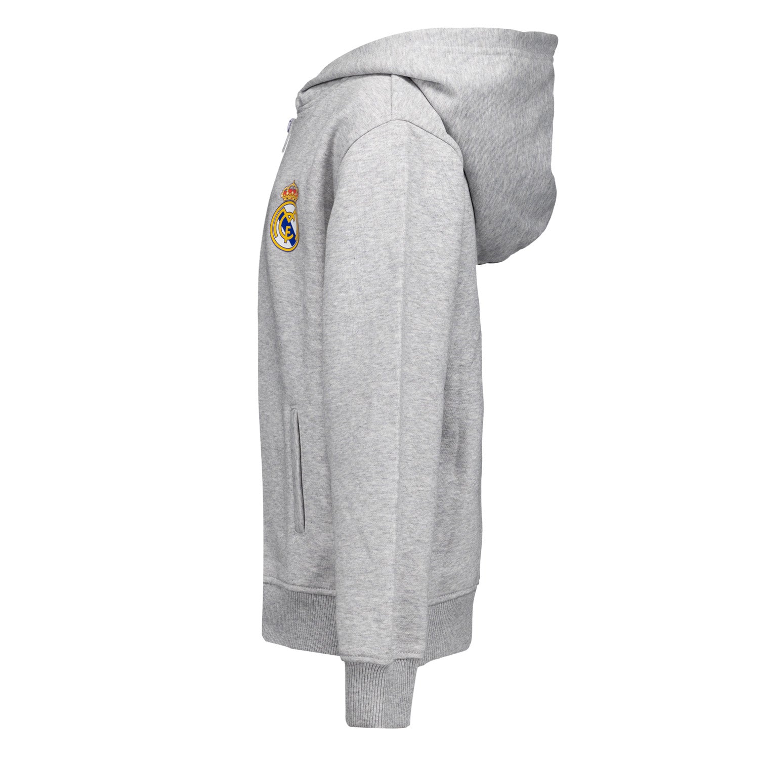 Kids ECO Essentials Real Madrid Color Crest Zip Hoodie Light grey
