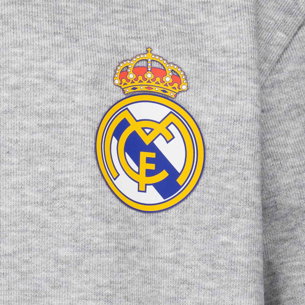 Kids ECO Essentials Real Madrid Color Crest Zip Hoodie Light grey