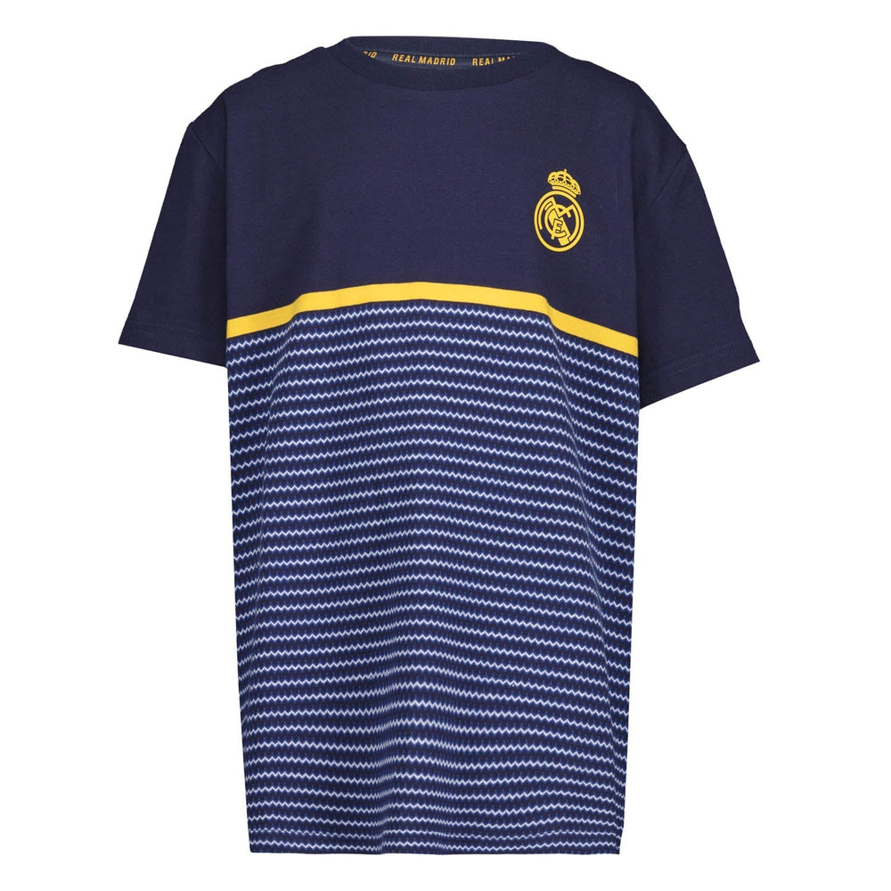 Kids Kids on Tour Real Madrid Horizontal Stripe T-Shirt Jacquard