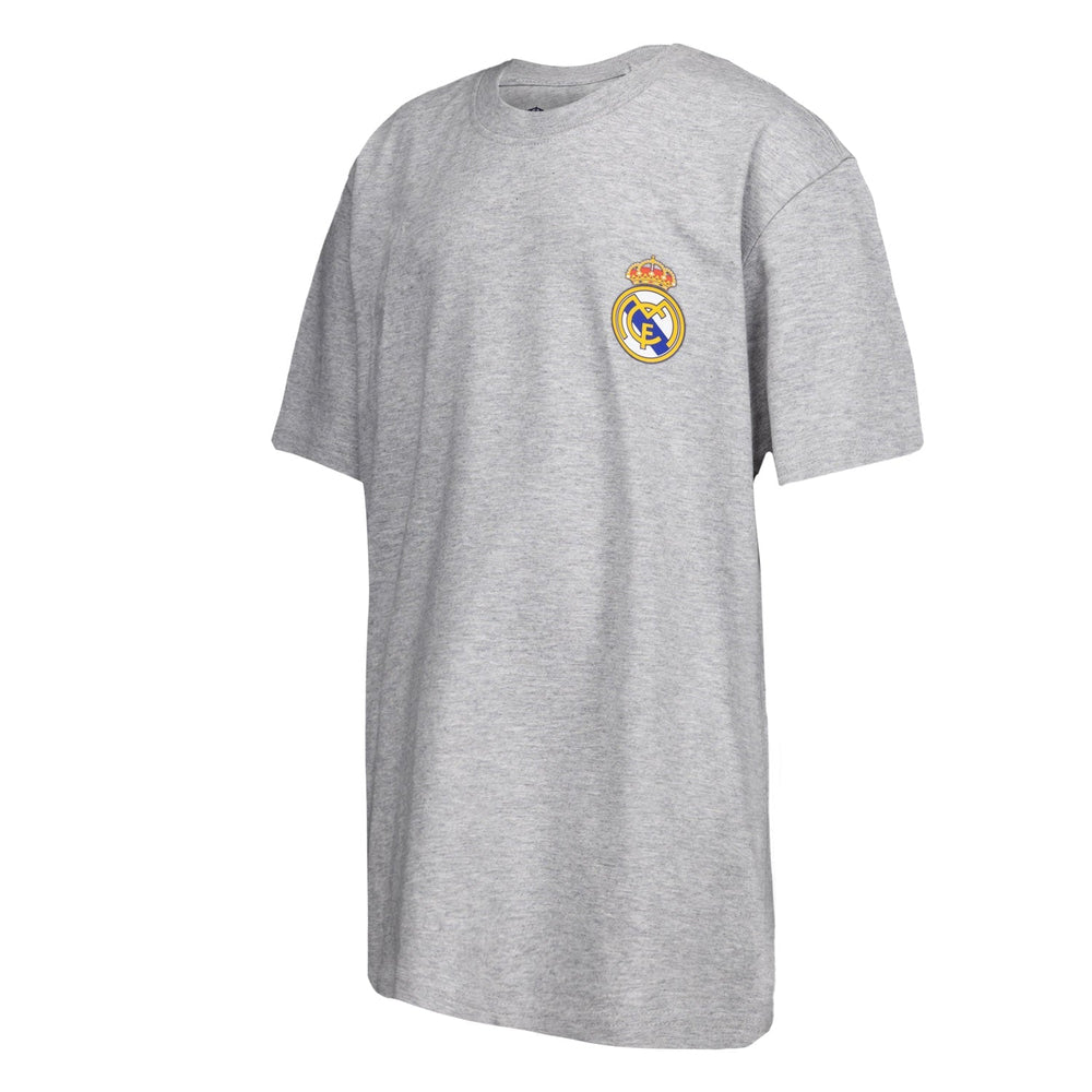 Kids ECO Essentials Real Madrid Color Crest T-Shirt Light Grey