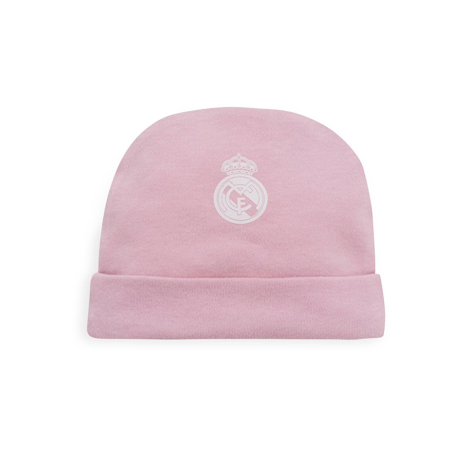 Set Gorro, Camiseta, Polainas, Babero y Manoplas Bebé Rosa Real Madrid
