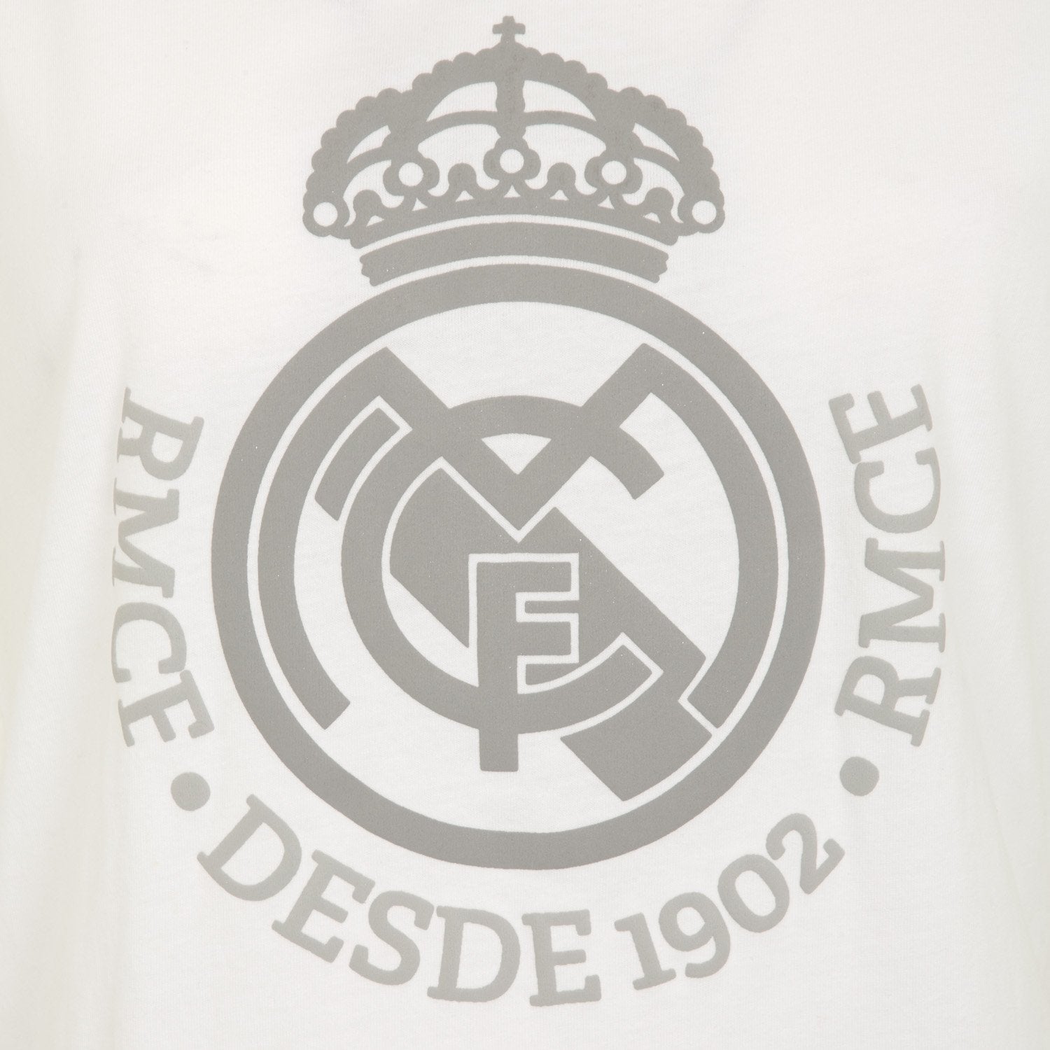 Real Madrid Womens Crest T-Shirt White/Grey