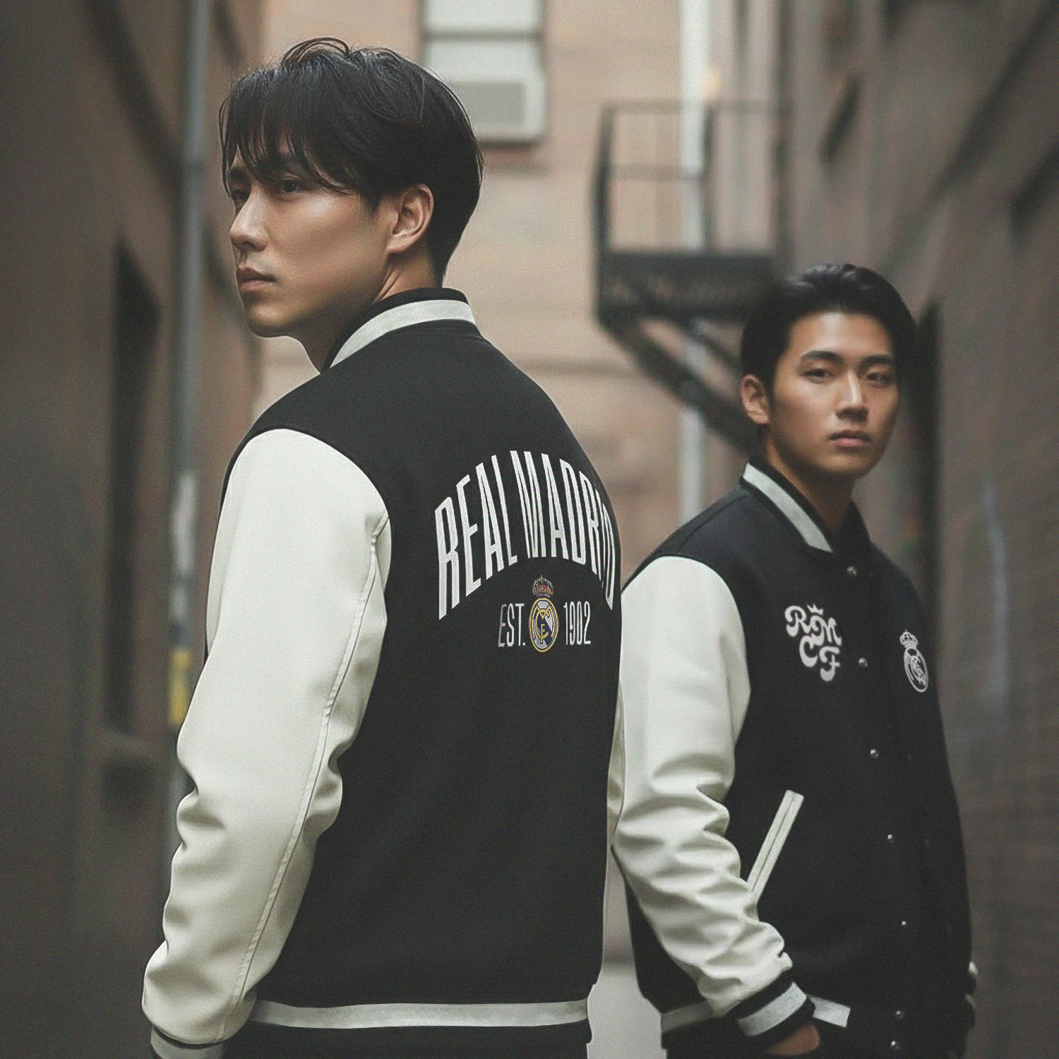 Chaqueta Hombre Collegiate Negra/Blanca