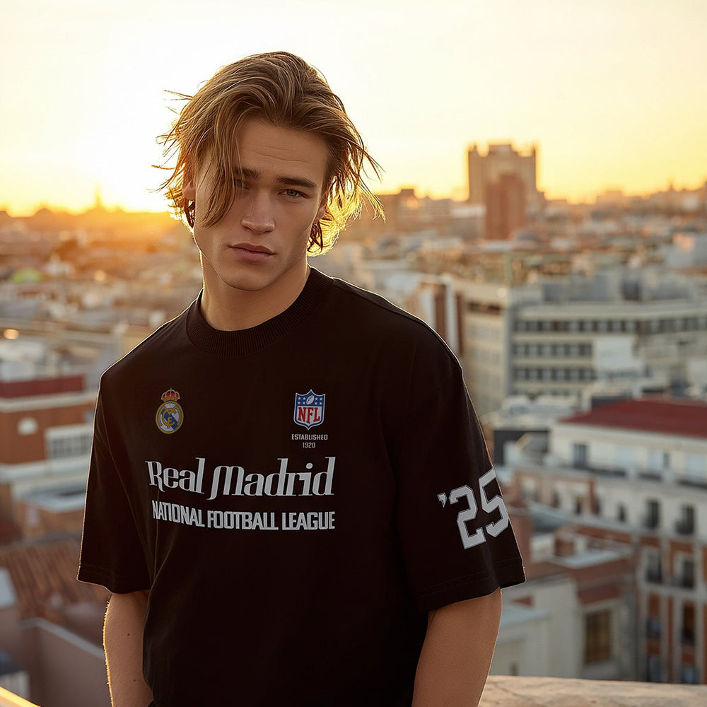 Mens Real Madrid x NFL T-Shirt Black