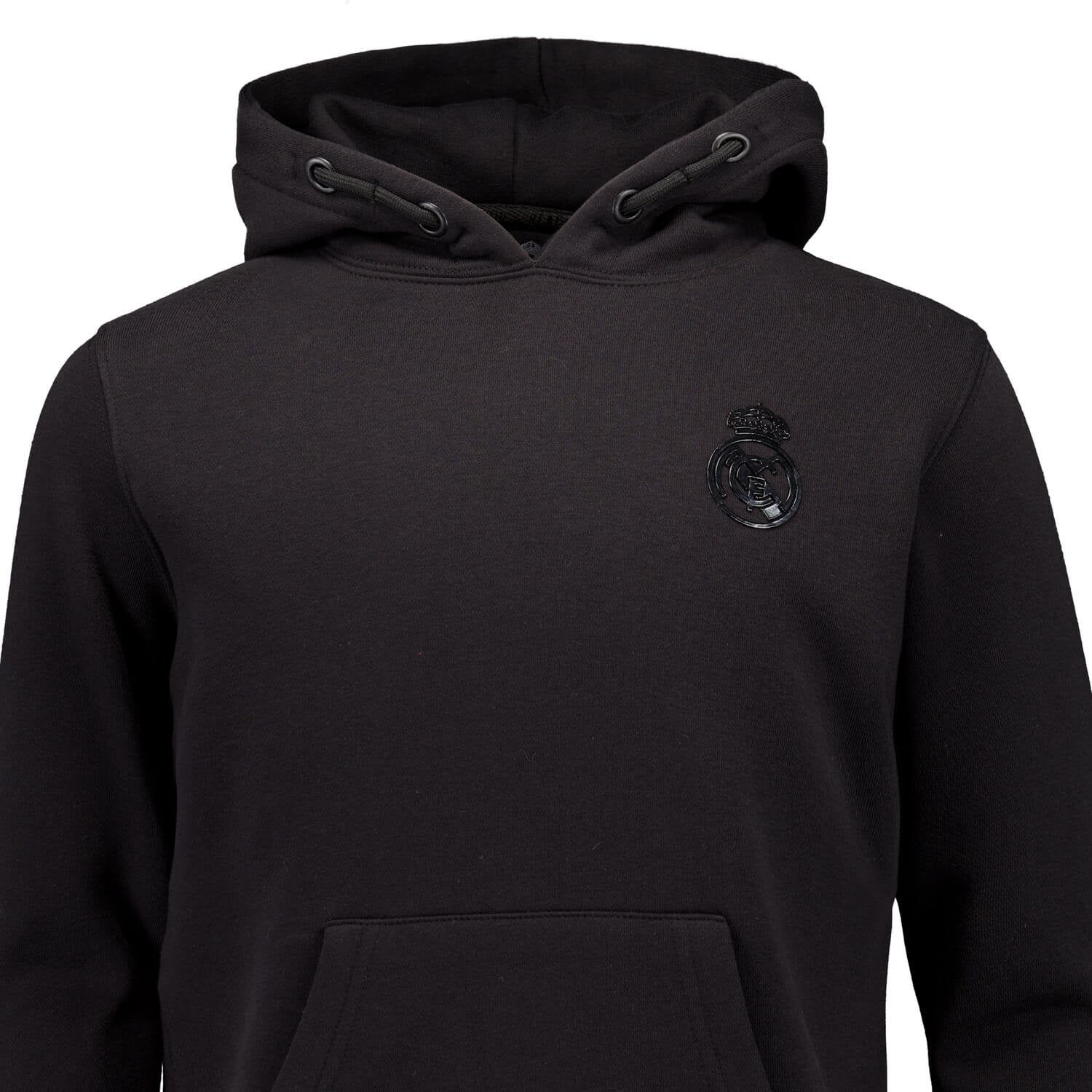 Kids Blackout Hoodie Backprint Black Real Madrid