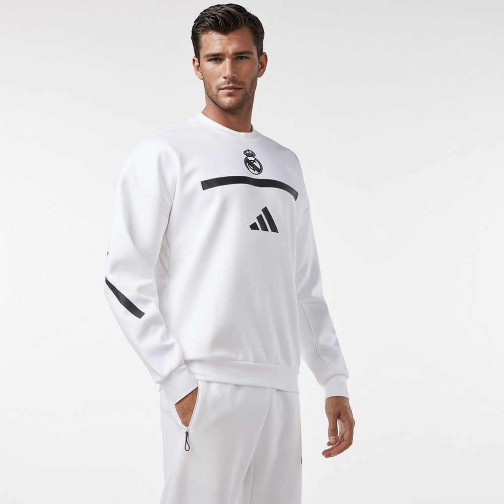 Mens adidas Real Urban Crew Sweatshirt White