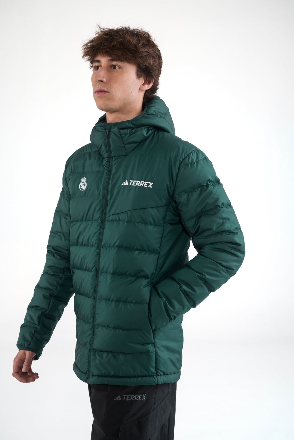 Mens adidas Terrex CLIMAWARM Rain Down Jacket Green