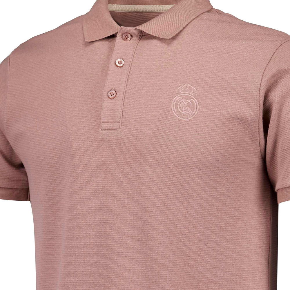 Mens Plum Noir Rib Polo Shirt Dusky Pink
